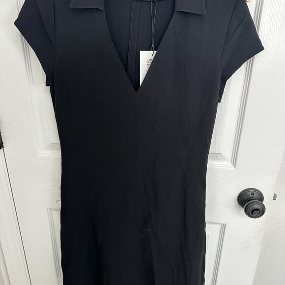 NWT Theory Easy Day Fit & Flare Crepe Black Mini Dress Sz. 8 - Picture 5 of 6